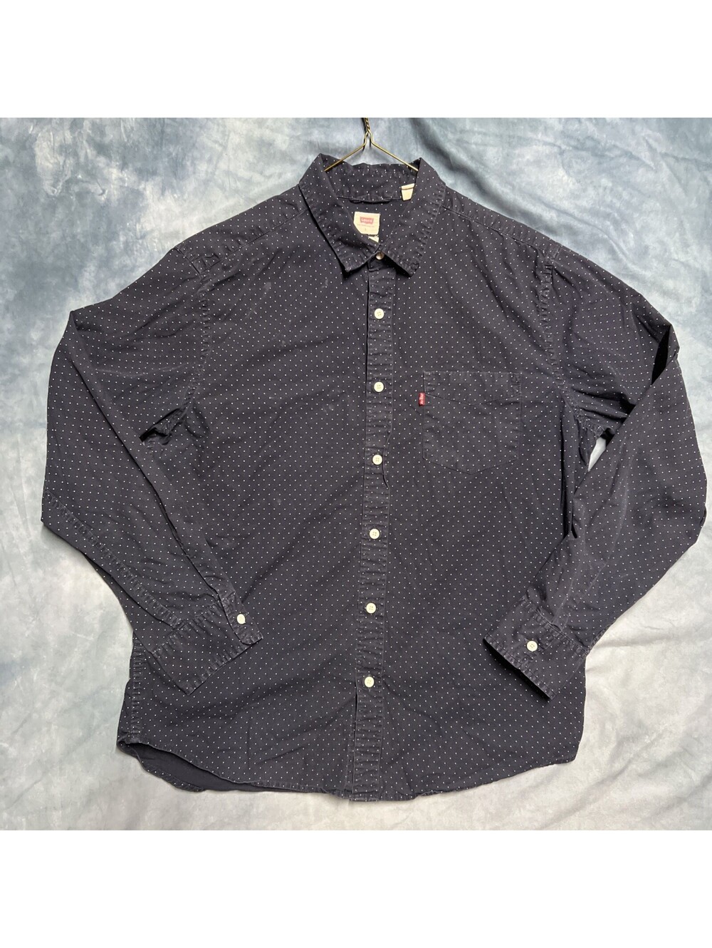 Levi’s Blue Tiny Dot Shirt Long Sleeve L  - 1208-2G